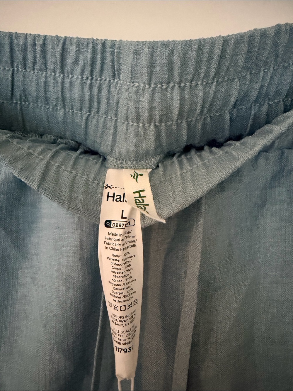 HALARA Light Blue Midi Skirt with Elastic Drawstring Waist - Picture 2 of 3